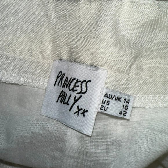 Princess Polly white linen-blend shorts - Picture 2 of 2